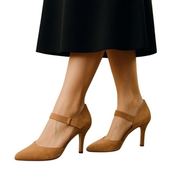 Paul Green Suede Pumps Beige Size 6.5 Quiet Luxury Minimalist Neutral Corpcore - Picture 1 of 11